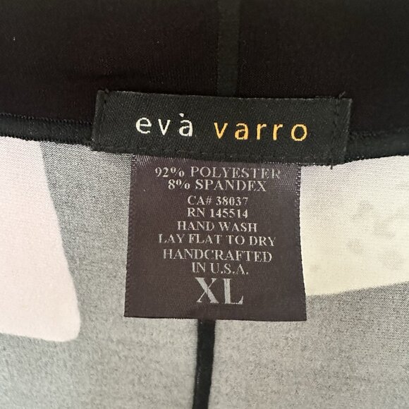 Eva Varro Stretchy Tunic Top Women XL 3/4 Sleeve Boat Neck Artsy Colorful Modest - Picture 2 of 5